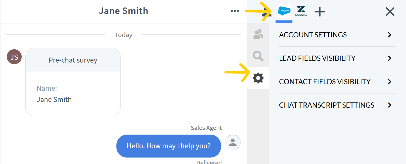 Salesforce LiveChat - Fields Visibility